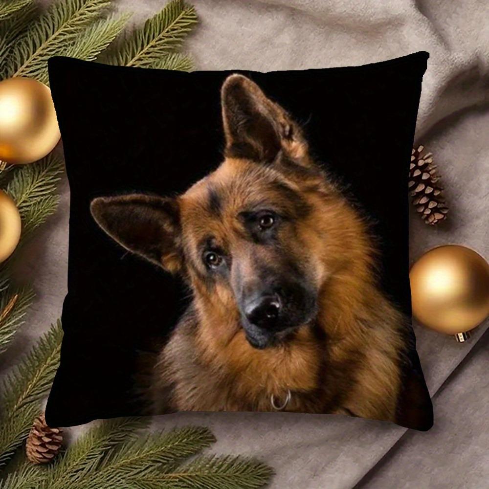Fyrkantigt Kuddfodral med Mönster av Schäferhund, Kuddfodral för Jul, Alla Hjärtans Dag och Födelsedag Dekoration Överkastkuddefodral