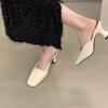 Fashion Hot Selling Female Shoes Mules For Women 2025 Square Toe Slippers Heels Slides New  High Female Shoes Slippers Heels