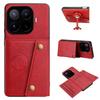 Vintage Leather Card Holder Phone Case for Xiaomi 17T Pro,17T Card Pockets Dual Snap Buttons Flip Wallet Shell