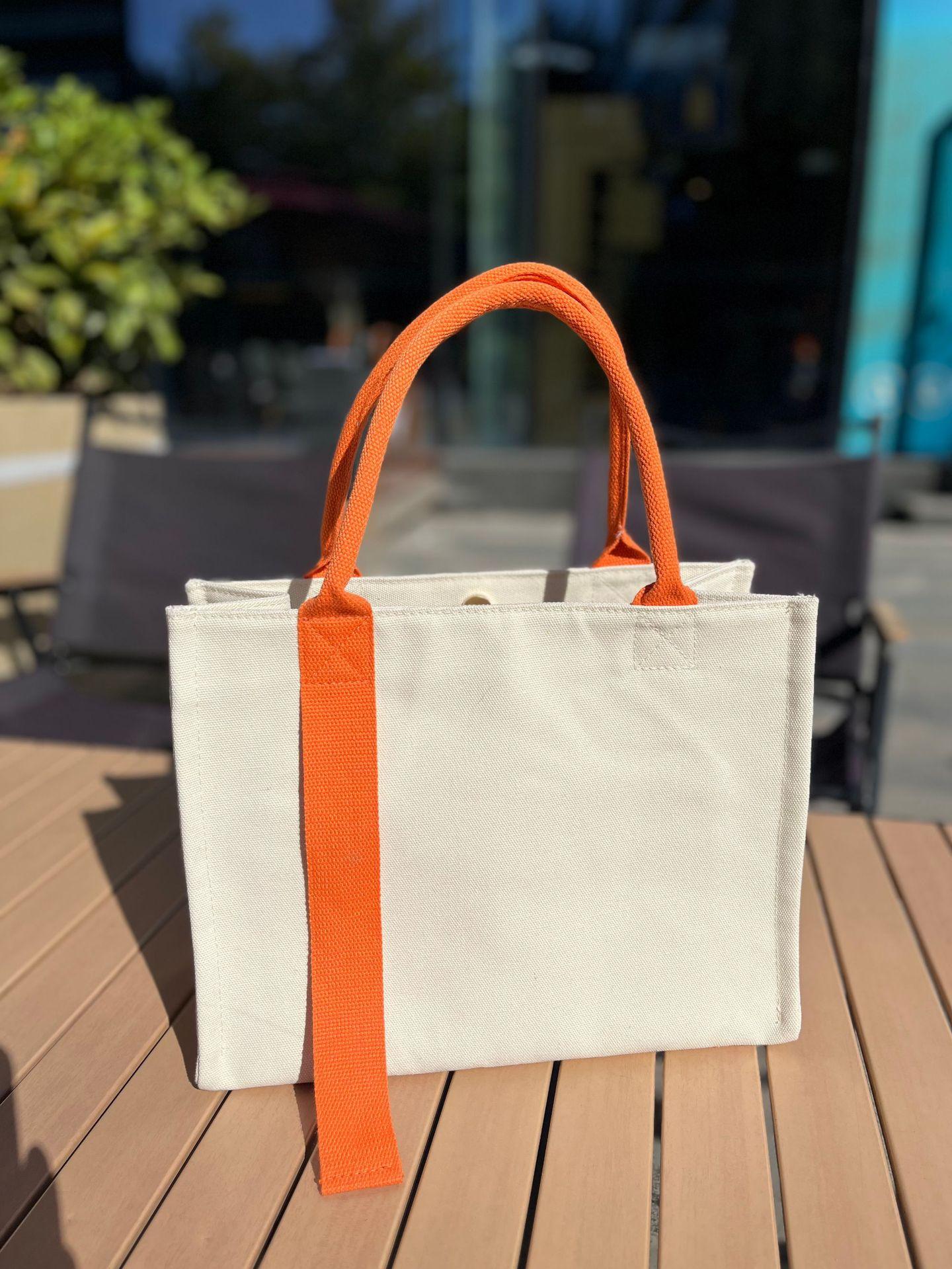 Canvas Bag, Ribbon Style, Canvas Bag, Hand-held Tote Bag