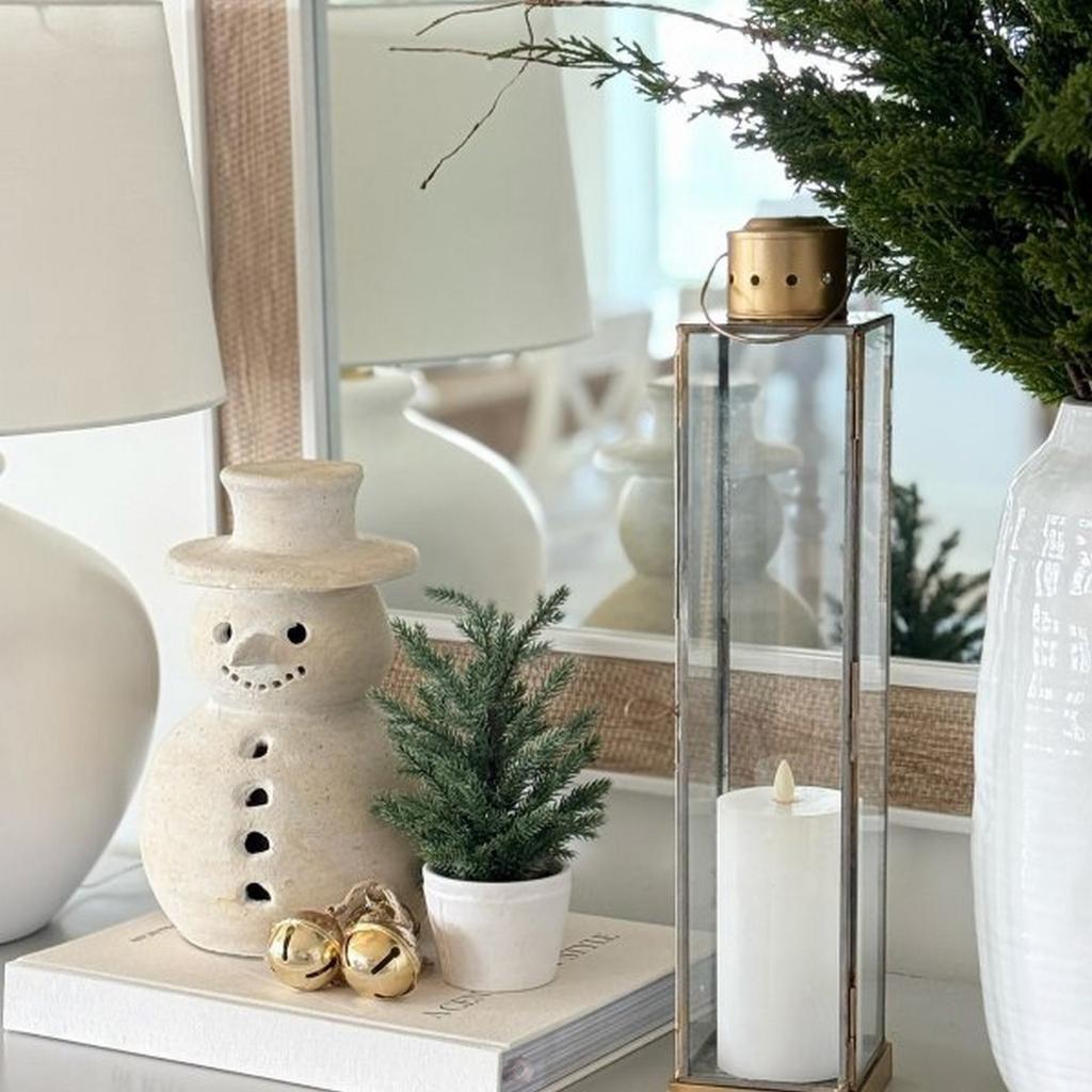Resin Snowman Artificial Fake Chrismas Decoration Paint Snowman For Porch Table Kitchen