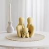 Decoración Versátil para el Hogar Figuras Impresas en 3D Familia de 3, Adornos Creativos para Decoración, Figuras Humanoides Abstractas Compactas Estilo Nórdico Padres
