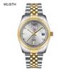 Top Brand Men's Watch Business Classic Men's Watch European and American Gold Quartz Watch Steel Band Double Calendar Diamond Watch