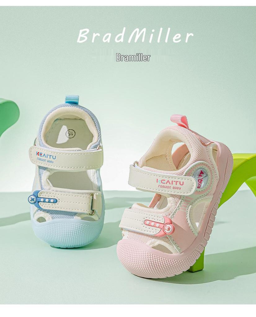 2025 Summer Infant Girls' Microfiber Anti-Collision Walking Sandals
