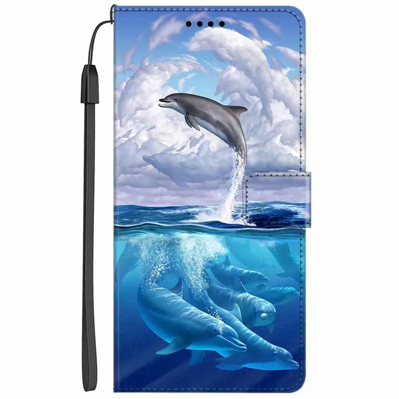Leather Phone Case for Honor X5C Plus Case Flower Wallet Flip for Honor X5C Wolf Cute Dog PU Coque Bag for Honor Magic8 Pro 5G
