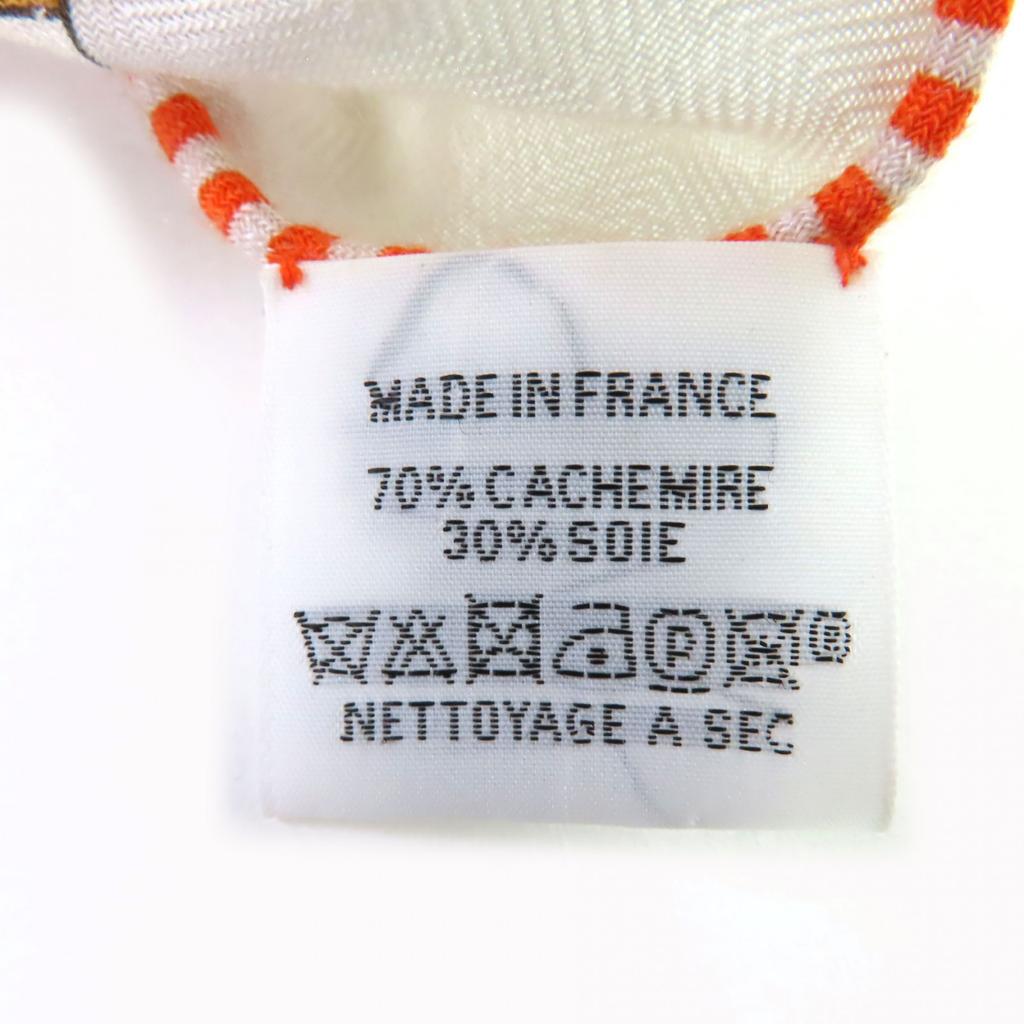 Great HERMES Stall Arcs en Ciel Rainbow Orange Gray Multi cashmere Women Used