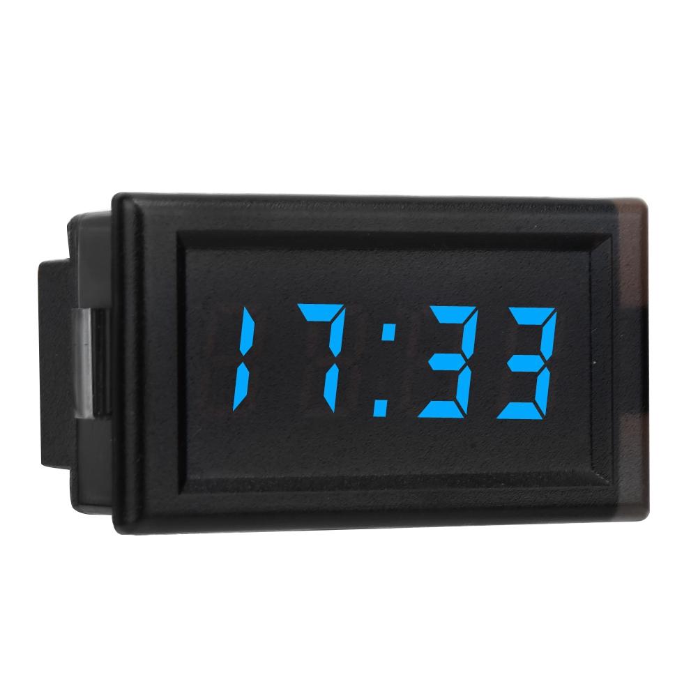 DC4.5-30V Waterproof Dustproof Car Auto Electronic Clock LED Digital Display (Blue)
