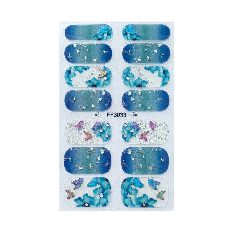 3D Butterfly Nail Sticker Full Wraps Foils Waterproof Nail Polish Decals DIY AU