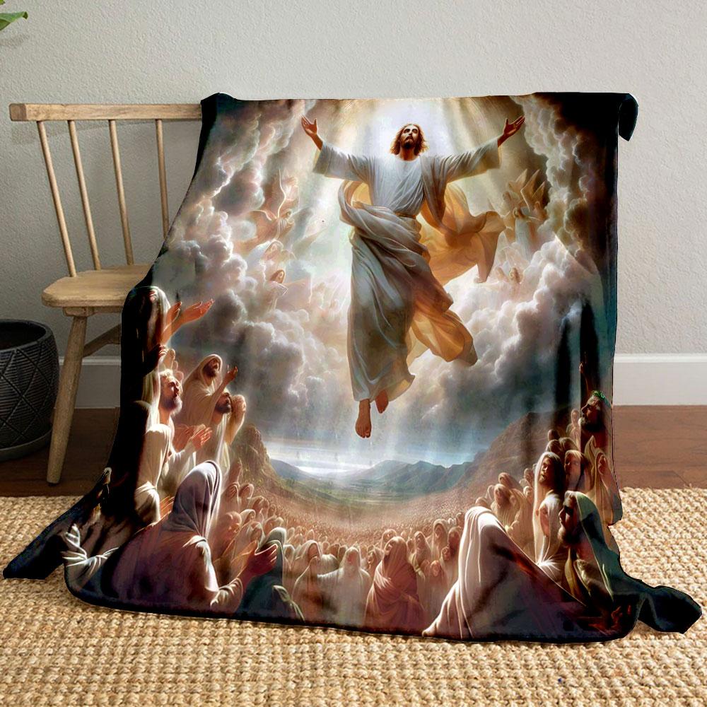 "The Ascension of Jesus Illustration" print blanket soft and cozy perfect for the living room bed sofa or a nap,gift