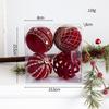 Dunkelrote Beflockte Weihnachtsbaumkugeln - Bemalte Perlen DIY Hängende Dekorationen für Festliche Szenenlayouts