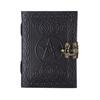 Leather Journal Black Pentagram Embossed Blank Spell Book of Shadows Leather Notebook Cover with Lock Clasp Pentacle
