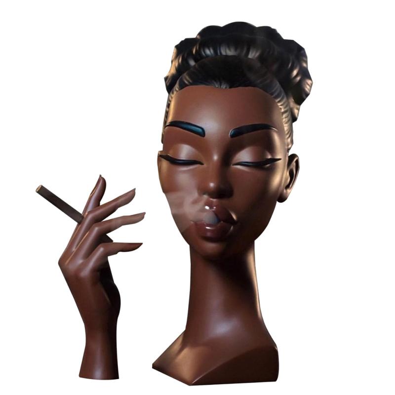 Black Woman Incense Burner Handmade Elegant Meditation Airflow Incense Burner Creative Design Art Incense Burner Statue Ornament