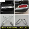 Rear Fog Lamp Light / Door Rearview Mirror Strip Cover Trim For KIA Sorento L 2015 - 2017 ABS Chrome Accessories Exterior Kit