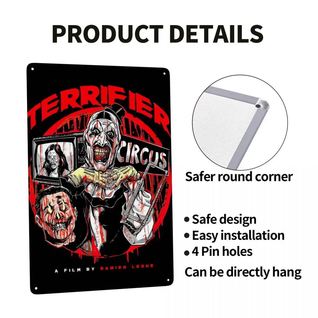 Retro Terrifiers Halloween Horrorfilm Metallschilder Benutzerdefinierte Blechschilder Tor Garten Bars Heimdekor 30x20cm