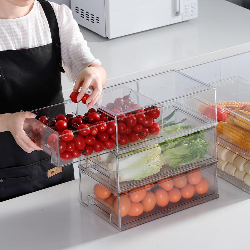QIANQI Transparent Refrigerator Storage Drawer