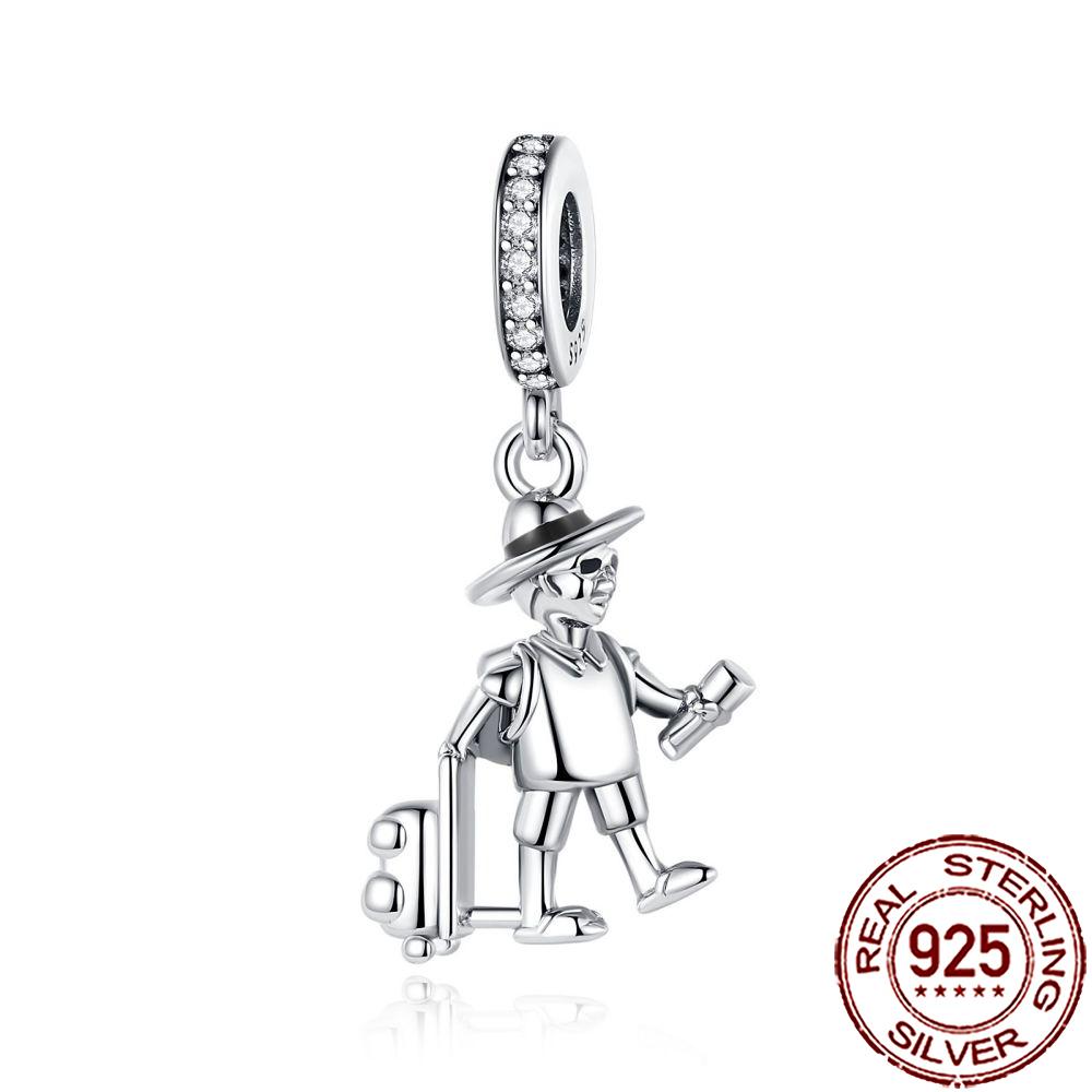 New Charms Copper Airplane Globe Suitcase Air Balloon Travel Beads Fit Original Bracelet Necklace Diy Jewelry