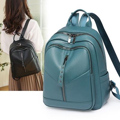 Damen PU Rucksack neuer einfacher Mode großer Kapazität weiches Leder Freizeit Outdoor Reise Rucksack