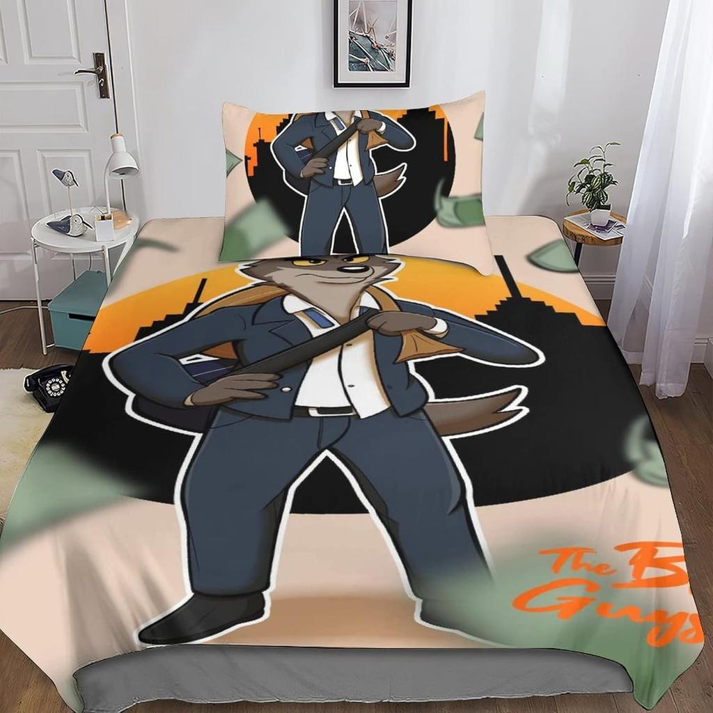 The Bad Guys Bedding Set Exquisite Bed Supplies Set Cartoon Animal Duvet Cover Bed Comforter Set Bedding Set Birthday Gifts