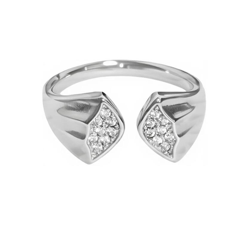 Super Immortal Zir*****Ctagram Single Diamond Zir*****Pen Ring Women'S Niche Light Luxury Stacked Index Finger Ring