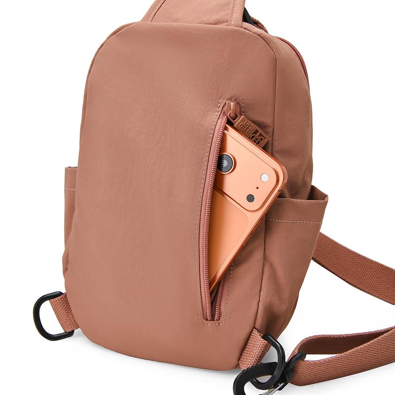 Women's Nylon Sling Backpack Drawstring Crossbody Chest Bag Lightweight Shoulder Daypack for Travel