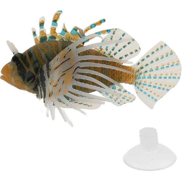 Artificial Glowing Fish, Silicone Fake Fish with Suction Cup, Floating Fake Fish Ornament, Aquarium Artificial Fish, Fluorescent Luminous Fish Tank Black, Orange