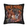 Team Monkey Baby Punch Pillow Case Soft Pillow Cover For Living Room Bed Chair Retro Trendy Cushion Cover
