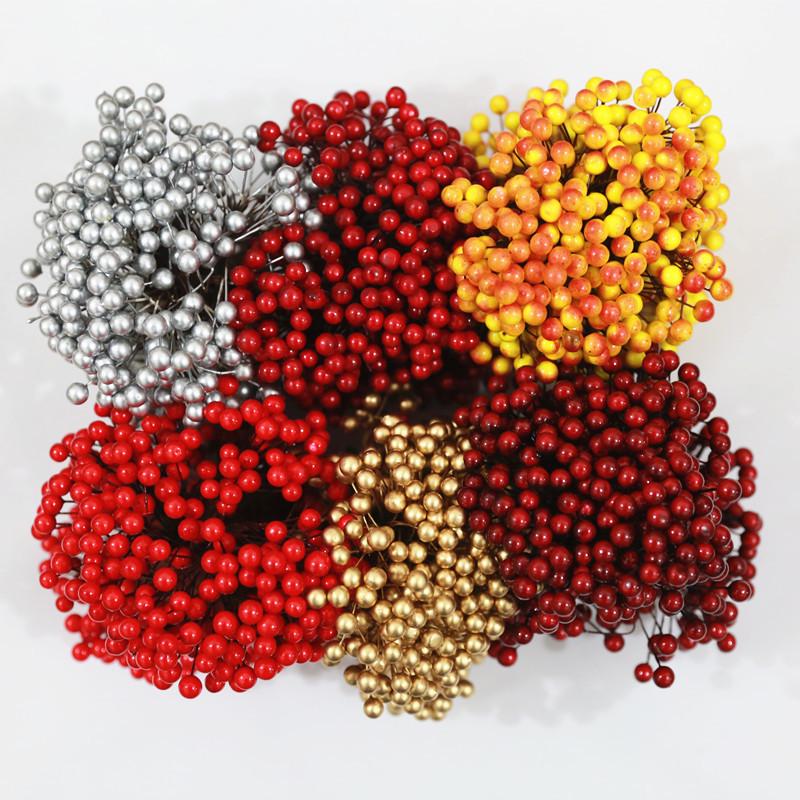 0.8" Foam Simulation Polystyrene Cherries - 50 Small Red Peony Berries for Christmas Decorations