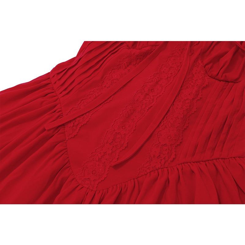 GMXIA Women's Fall Court Ballet Style Sexy Belted Halter Dress