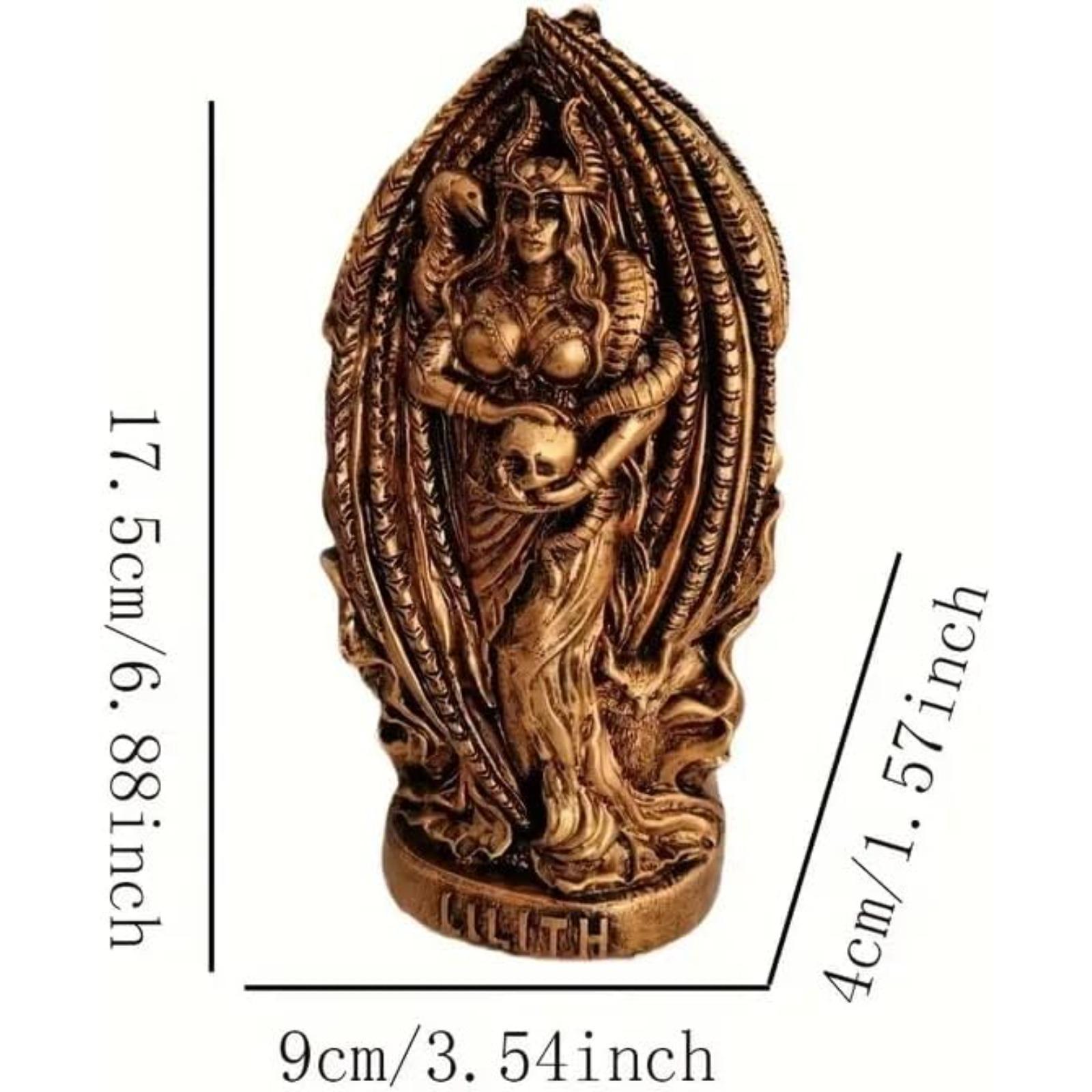 

Статуэтка Лилит из смолы - готическая скульптура Лилит для алтарей и декора стола, вдохновленная скандинавской мифологией (золотой) золотой