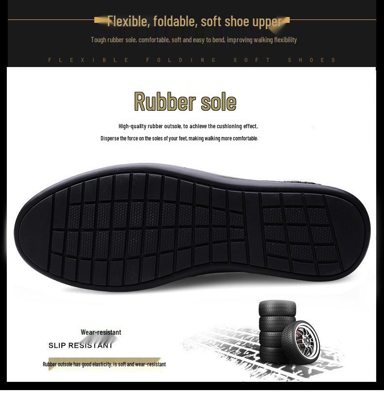 Men's Cross-Season Leather Shoes: Breathable Top Layer Cowhide, Perforated Casual Design for Middle-Aged Men, Available in Large Sizes