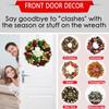 Christmas Front Door Hook 38cm Nail-Free Metal Ornament Long Hook Halloween Single Hook Decorative Garland Door Hanger