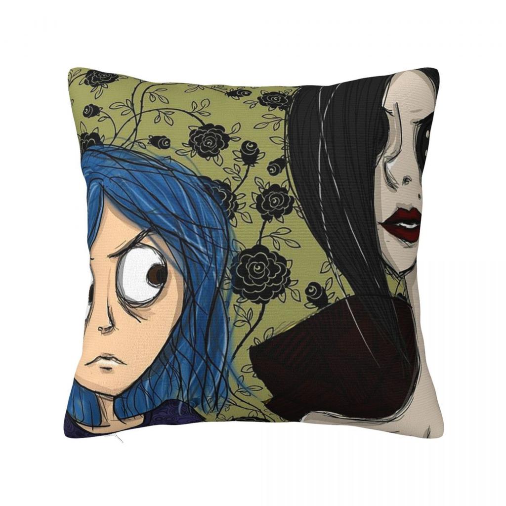 Coraline Jones Square Pillow Case Decorative Pillow the Secret Door Fantasy Casual Cushion Covers