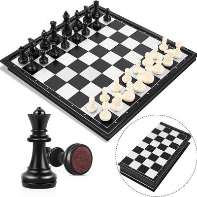 Peradix Šachová hra Magnetická skládací šachovnice Šachy pro děti od 6 let (Černobílá-25*25cm)