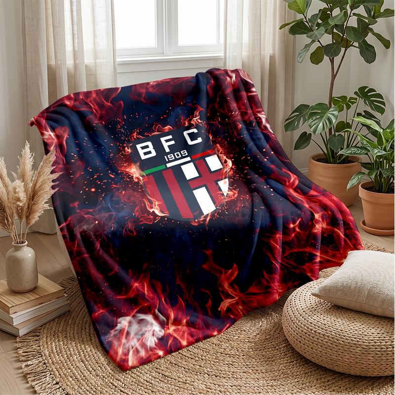 Bologna FC Weiche Flanell-Fleece-Decke Leicht Gemütlich Warm Überwurfdecke für Sofa Bett Heimdekoration