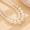 Multi Strands Faux Pearl Choker Retro Round Imitation Pearl Necklace Flapper Necklace Accessories for Wedding Gatsby Themed Party