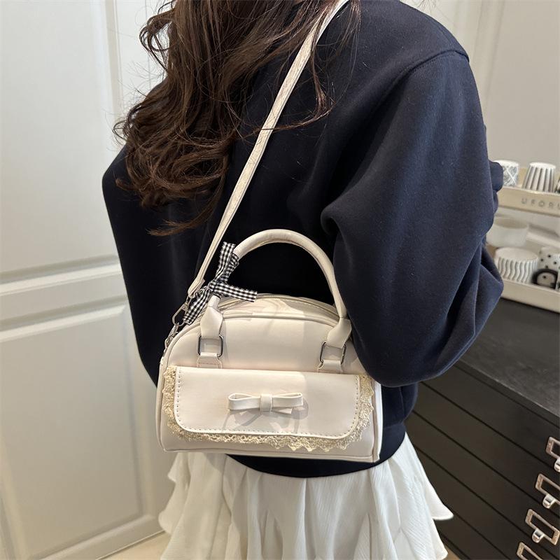 Korean Style Women Versatile Fashion Small Square Bowling Shoulder Crossbody Bag