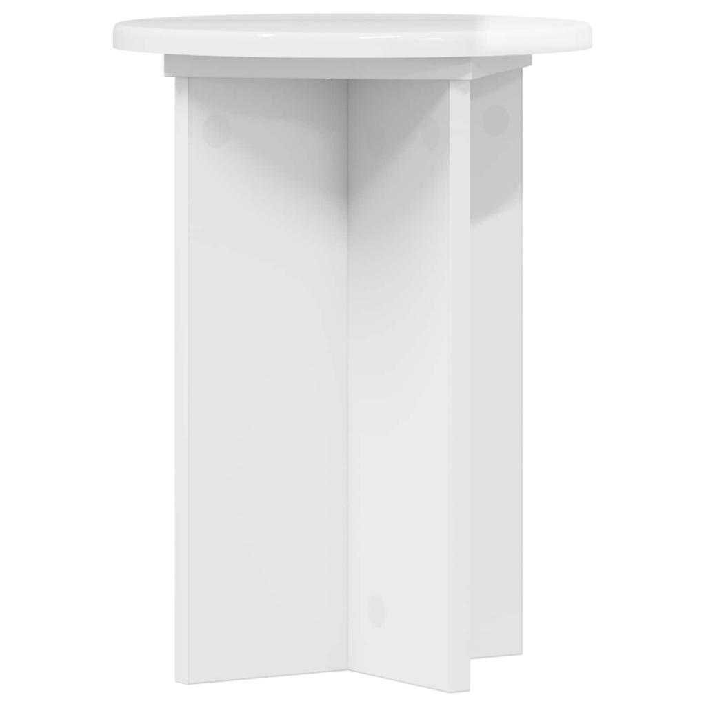 Plant Stand 2 Pcs High Gloss White Ø29.5 X 40 Cm
