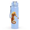 1PC Seahorse Marine Ocean Animal Print 750ml Color Plastic Sports Water Bottle Leakproof Flip Straw Lid Suitable for Sports Office Home Use