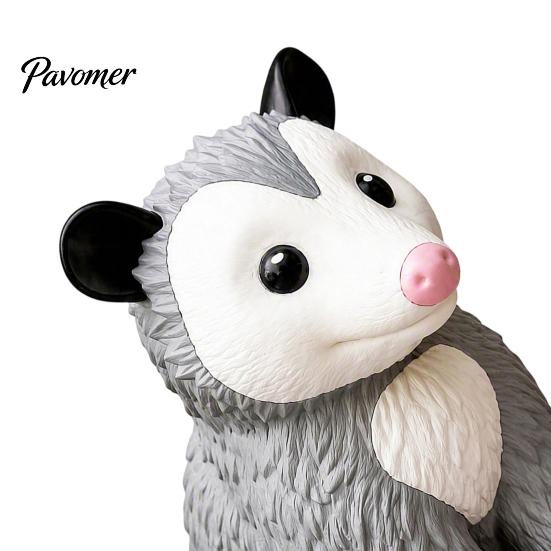 Nature Inspired Gifts for Craft Lovers 3D Printed Opossum Figurine, Cute Sitting Statue, Indoor Outdoor Miniature Possum Models Collection Porch