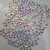 ZK Eco-Friendly Premium Crystal White Naked Diamond AB SS6-SS20 Flat Back Heat Fixed Glass Rhinestones 12 Facets for Wedding