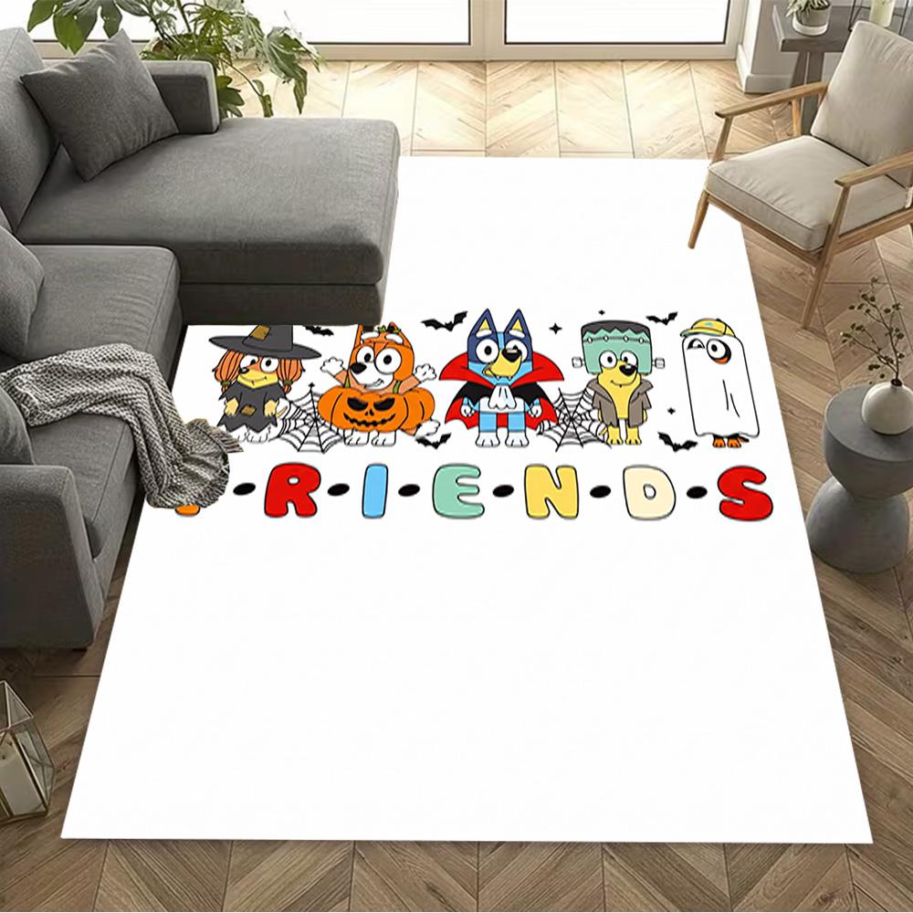 Bluey Friends Adventure Floor Rug Office Rug Perfect for Dormitory Dining Room Outdoor Foyer Antislip Carpet Decorate Offices Birthday/Christmas Gift
