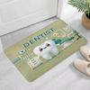 Green Cartoon Dentist Print Doormat Cute Tooth and Dental Tools Design Non Slip Floor Mat