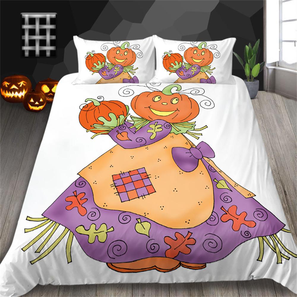 Halloween Duvet Cover Set 3D Printed Chilren Adults Home Bedclothes with Pillowcase Queen Size Bedding Soft Bed Set