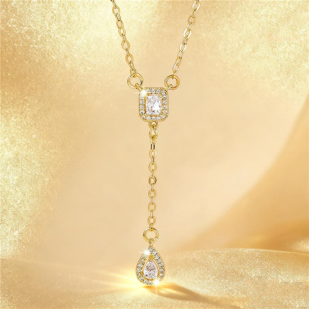 Шарм Женский Подвеска Капля Воды Ожерелье Винтажный Золотой Цвет Свадебное Для Женщин