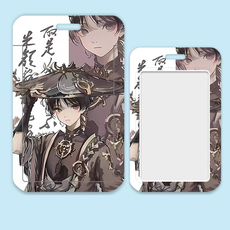 Game Genshin Impact Card Sleeve Business Retractable GanYu Credit Card Holders Bank ID Cover Cases Holders Bus Card Organizer