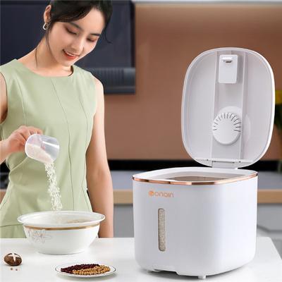 Conteneur de stockage de riz de 5KG, avec roue, distributeur de riz hermétique, étanche à l'humidité, conteneur de stockage en plastique pour céréales en vrac, aliments pour animaux de compagnie