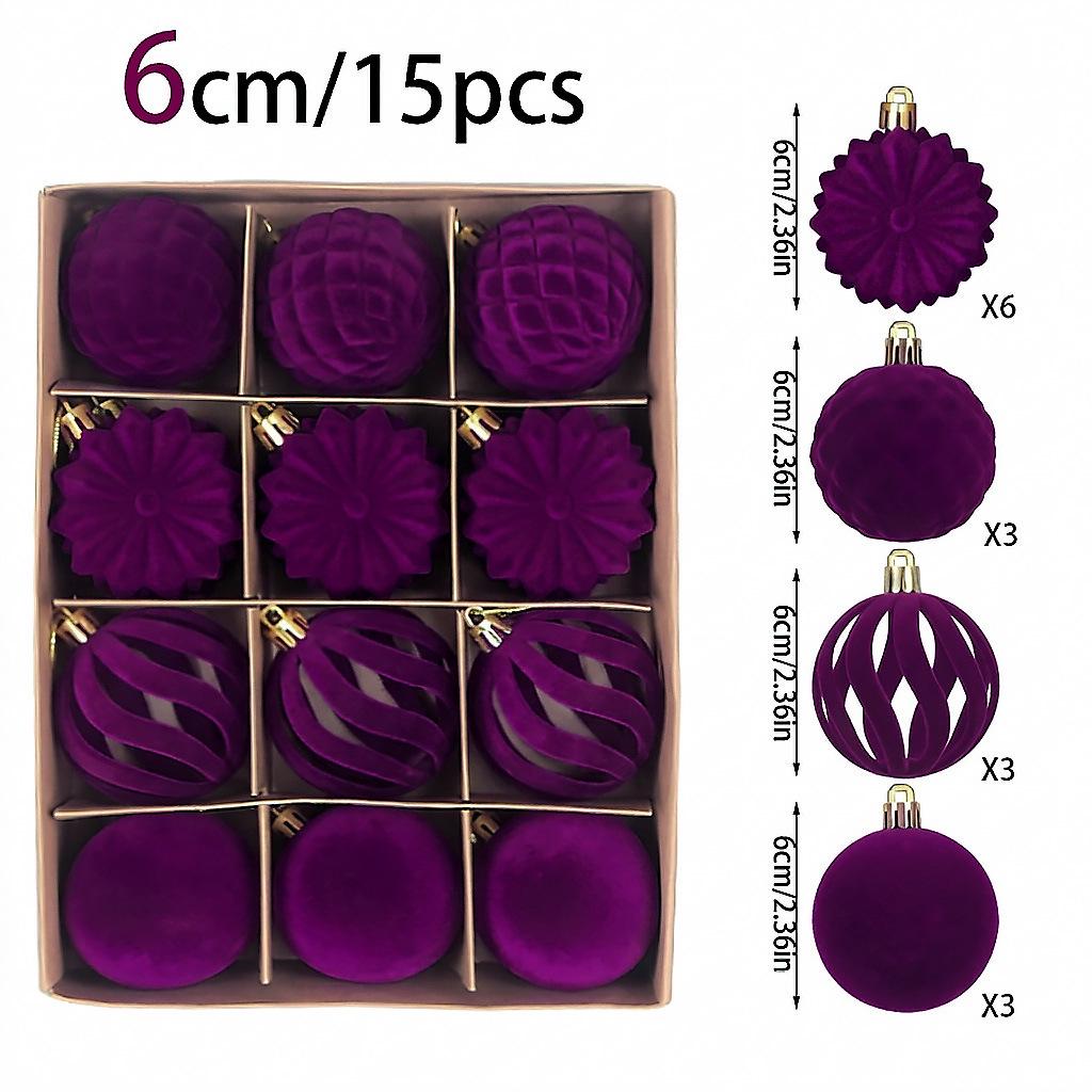 Christmas Flocking Ball Ornament Set - European Irregular Shapes