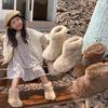 Korean version of children's fluffy boots winter 2025 new girls' snow boots boys' large cotton shoes thickened warm baby cotton boots