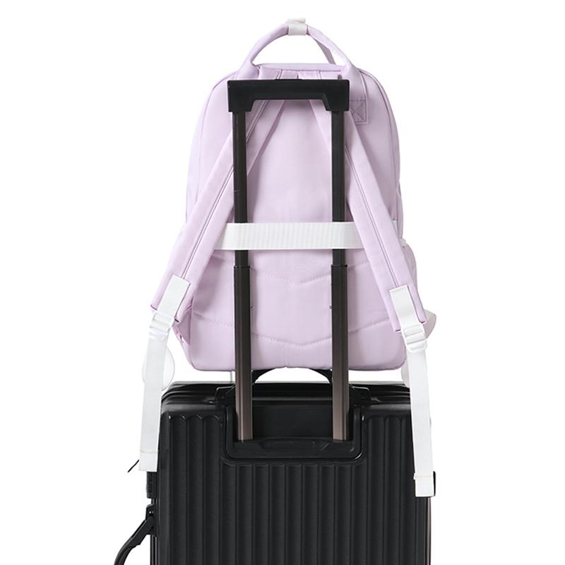 Women's Color Block Backpack Large Capacity Middle School Student Schoolbag