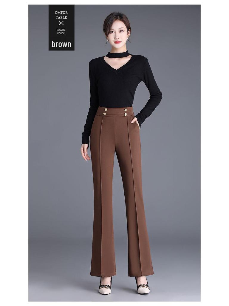 Petite Damenhose mit Micro-Flare und hohem Bund, Stretch - Frühjahr/Herbst 2023